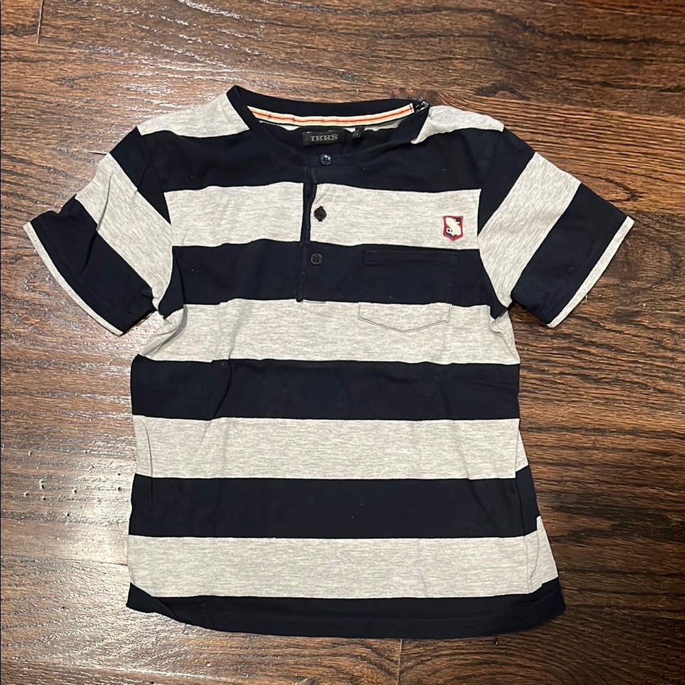 Ikks Black and Gray Short Sleeve Tee